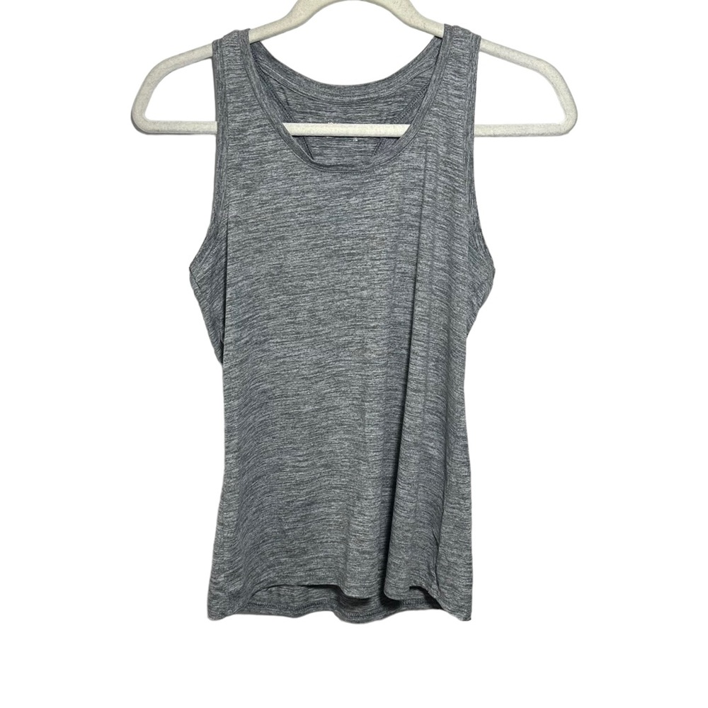 Jockey Womens Sz Small Heather Gray Racer Back Tank Top Stretch Sleeveless Gym